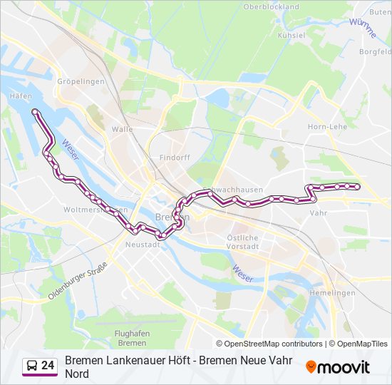 Buslinie 24 Karte
