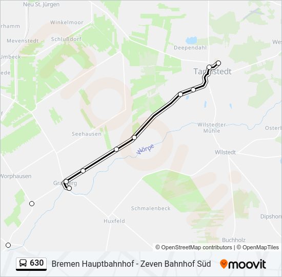 Buslinie 630 Karte