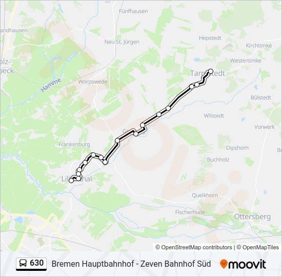 Buslinie 630 Karte