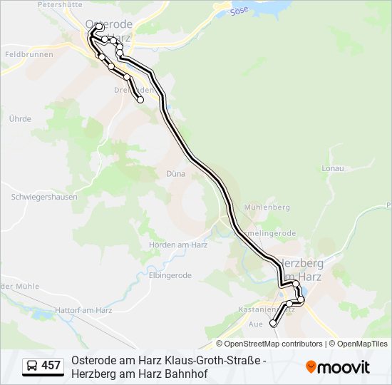 457 bus Line Map