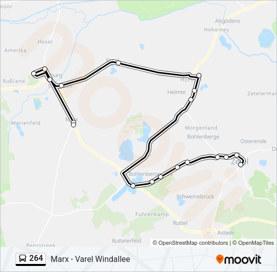 Buslinie 264 Karte