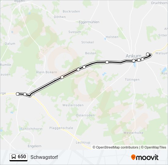 650 bus Line Map