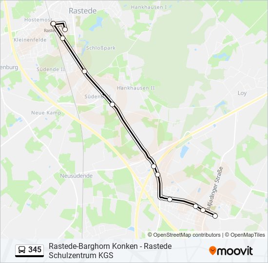 345 bus Line Map