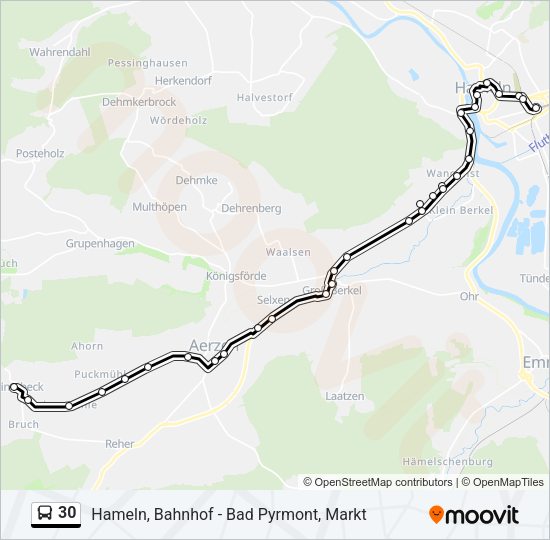 Buslinie 30 Karte