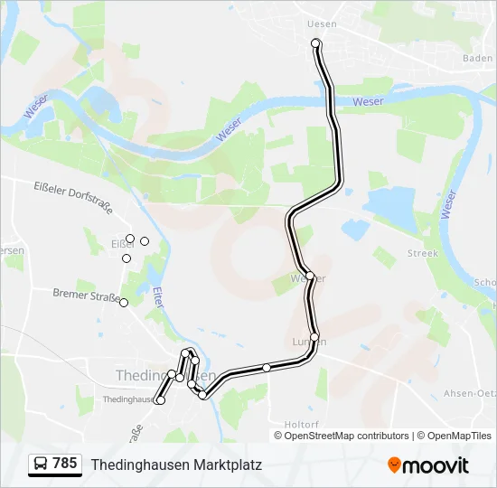 Автобус 785: карта маршрута