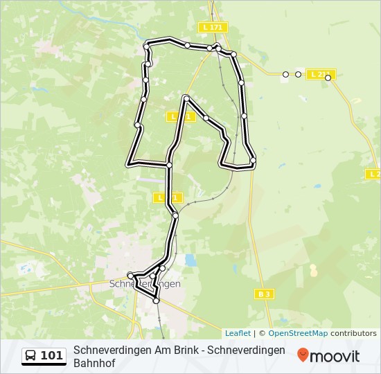 Buslinie 101 Karte