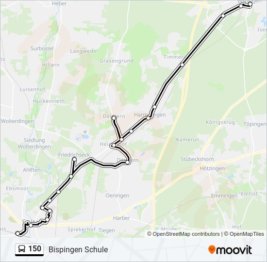 Автобус 150: карта маршрута