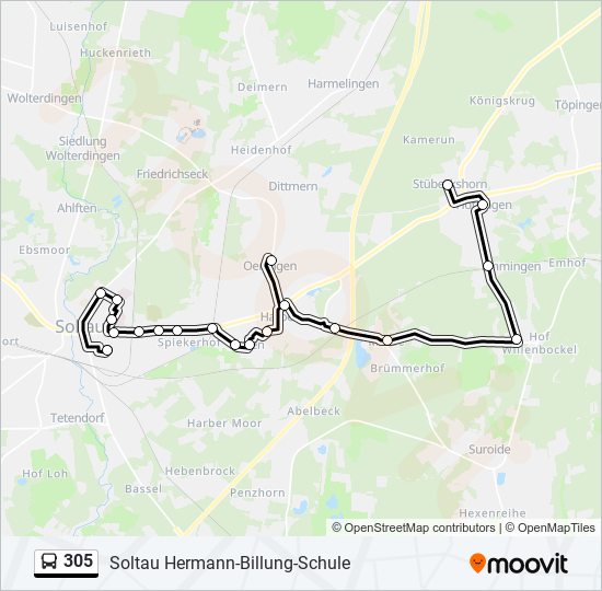 Автобус 305: карта маршрута