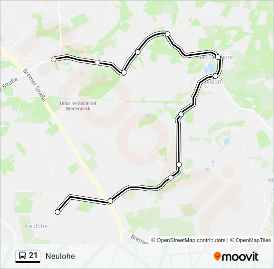 Автобус 21: карта маршрута