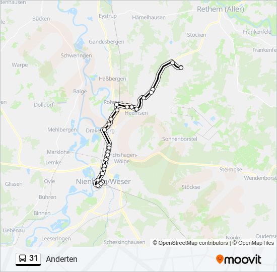 31 Route: Schedules, Stops & Maps - Anderten (Updated)