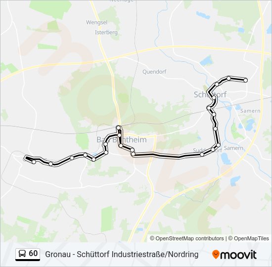 Buslinie 60 Karte