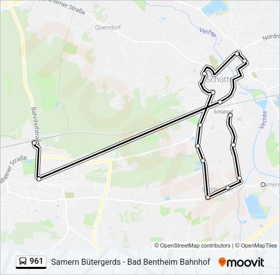 Buslinie 961 Karte