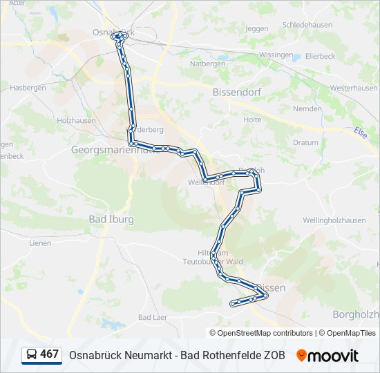 467 Bus Route Map