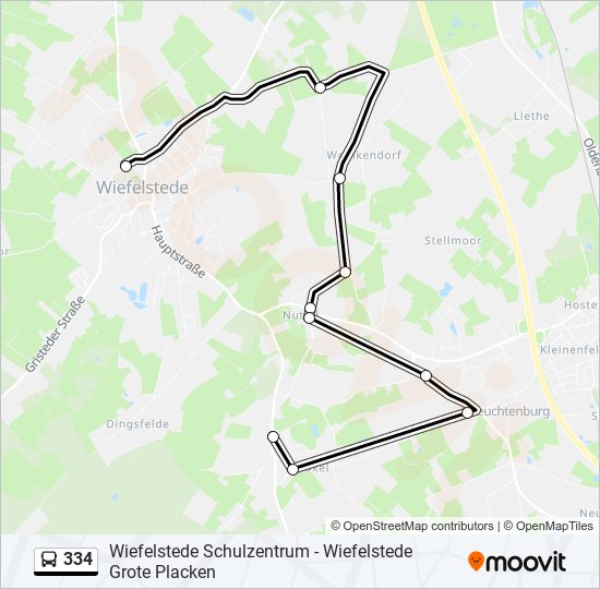 334 bus Line Map