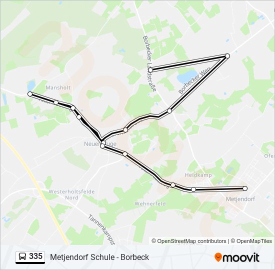 Buslinie 335 Karte