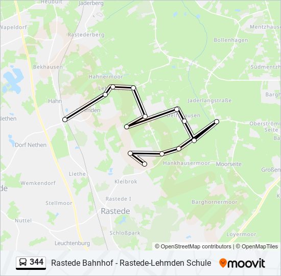 344 bus Line Map