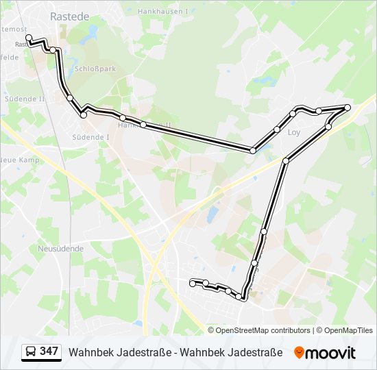 347 bus Line Map