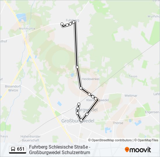 651 bus Line Map