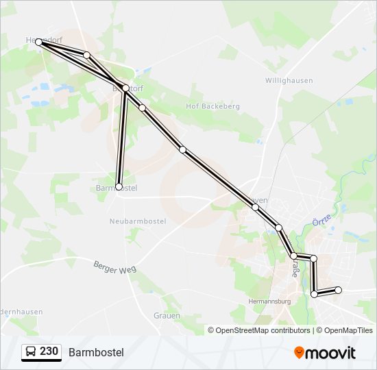 230 bus Line Map