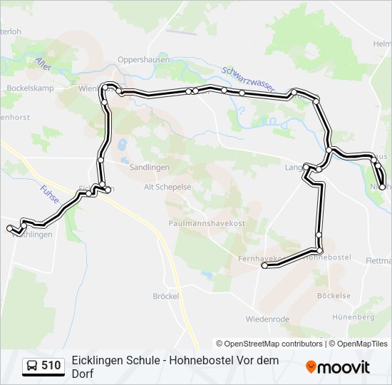 Buslinie 510 Karte