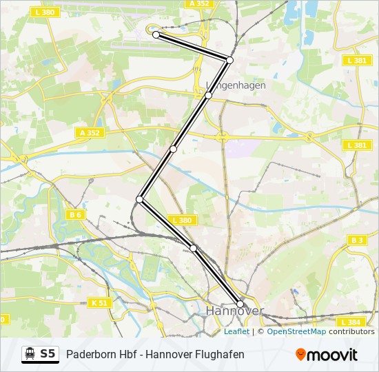 S5 Route Fahrpläne, Haltestellen & Karten Hannover Hbf