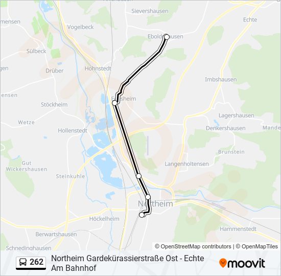 262 bus Line Map