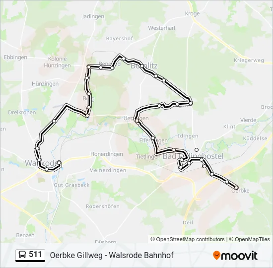 511 Bus Line Map