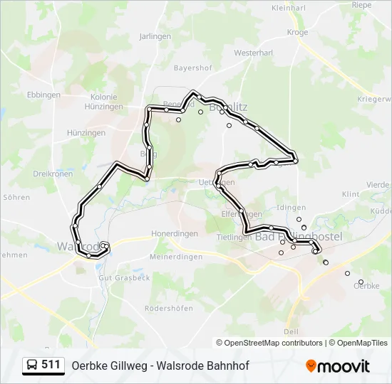 511 Bus Line Map