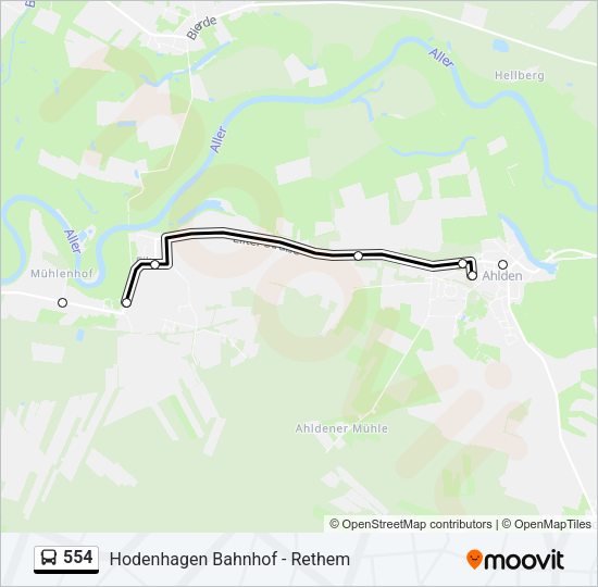 Buslinie 554 Karte