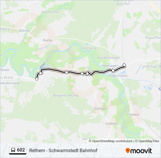 Автобус 602: карта маршрута