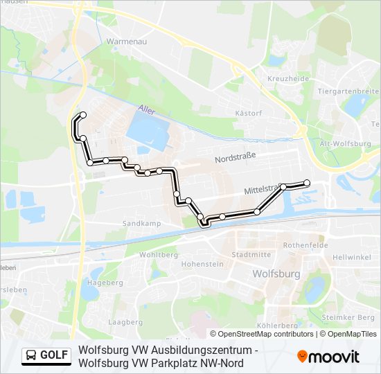 GOLF bus Line Map