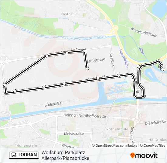 Автобус TOURAN: карта маршрута