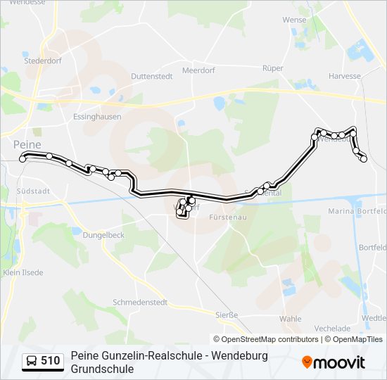 Buslinie 510 Karte