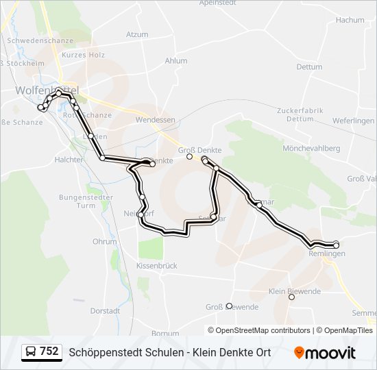 Buslinie 752 Karte
