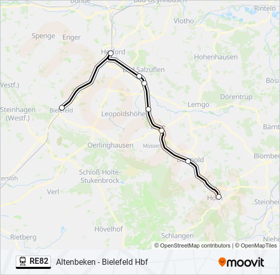 RE82 train Line Map