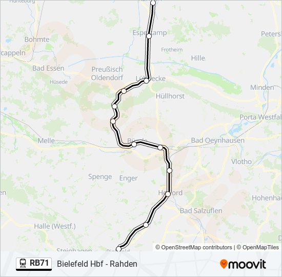 RB71 train Line Map