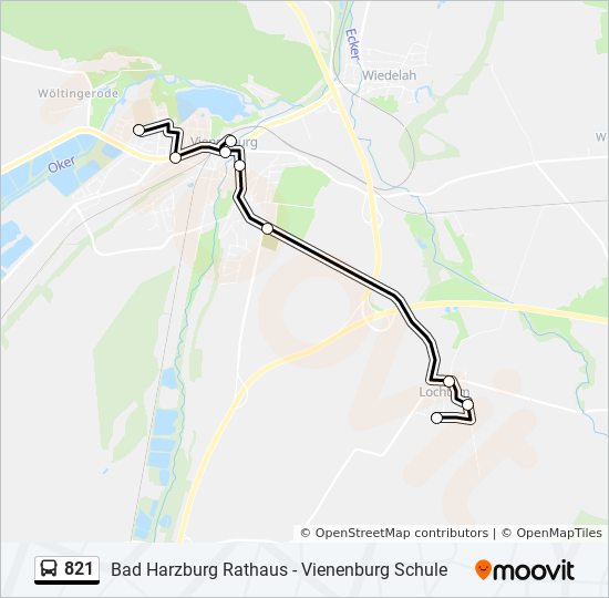 821 bus Line Map
