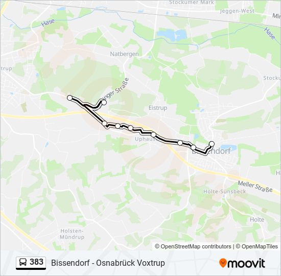 383 bus Line Map