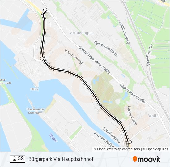 5s Route: Fahrpläne, Haltestellen & Karten - Bürgerpark Via