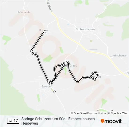 Автобус 17: карта маршрута