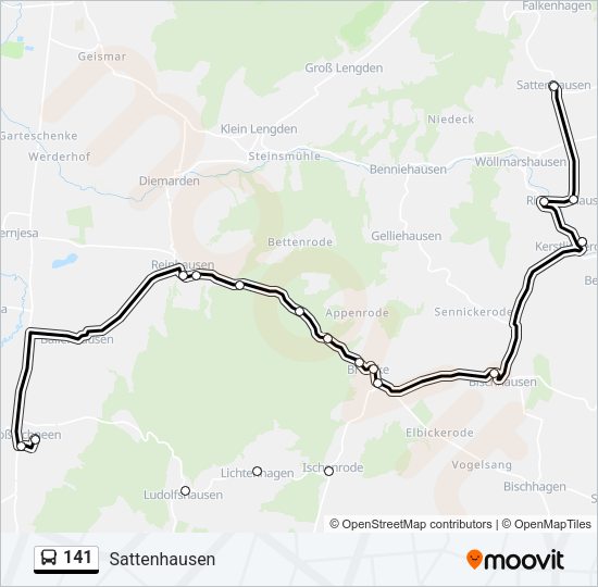 Buslinie 141 Karte