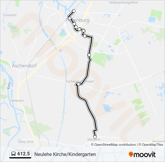 Buslinie 612.5 Karte