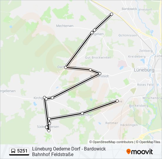 Автобус 5251: карта маршрута