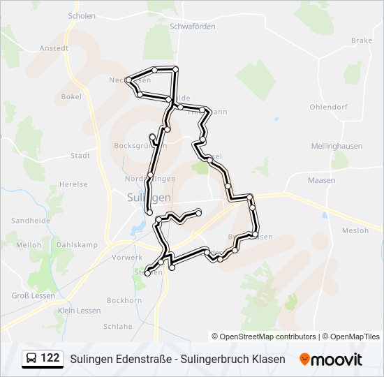 Buslinie 122 Karte