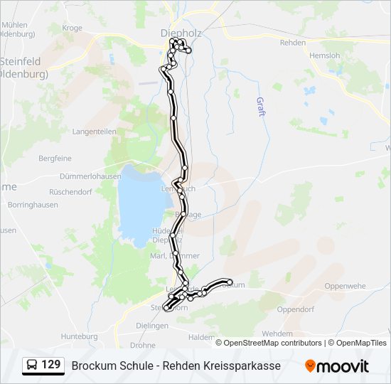 Buslinie 129 Karte