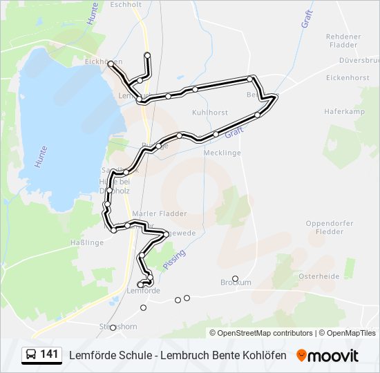 141 bus Line Map