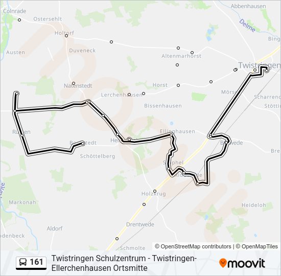 Buslinie 161 Karte