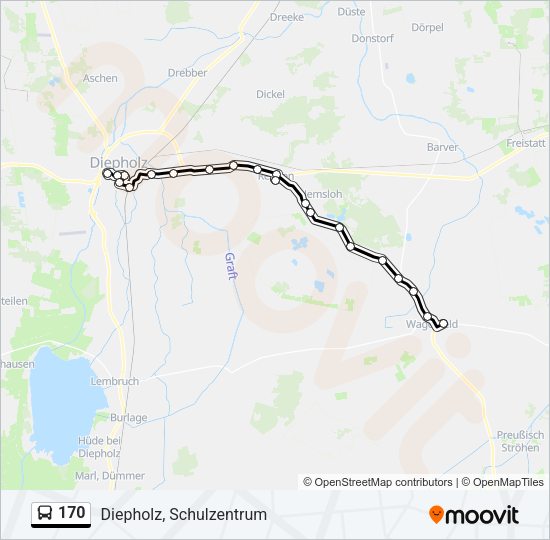 Buslinie 170 Karte