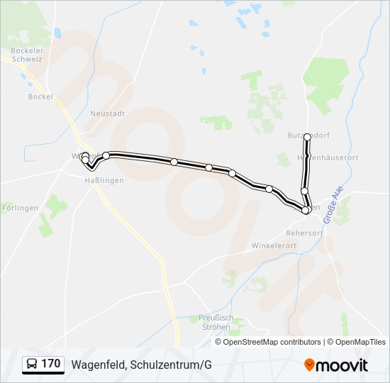Buslinie 170 Karte