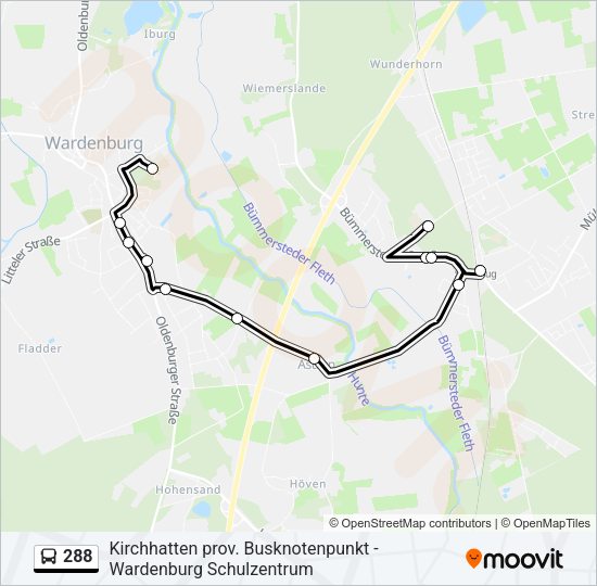 Buslinie 288 Karte